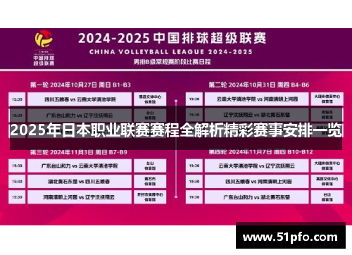2025年日本职业联赛赛程全解析精彩赛事安排一览